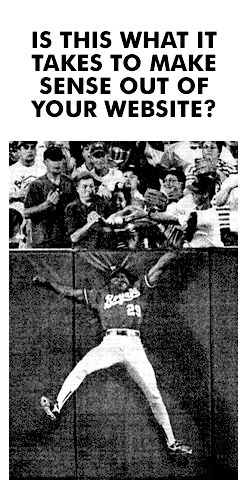 Photo of difficult baseball play. Is this what it takes to make sense out of your website?
