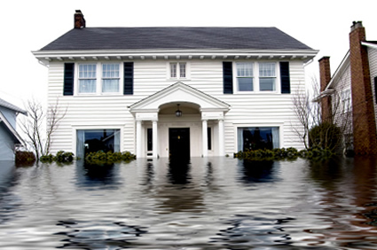 Houses being flooded